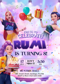 Lila Birthday Celebration A6 Template
