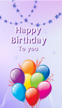 Purple Joyful Birthday Celebration Business Card 名片 template