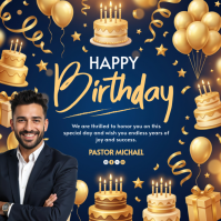 Purple Birthday Celebration Publicación de Instagram Template