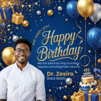 Purple Birthday Celebration Carré Template
