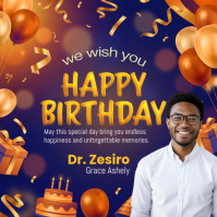 Purple Birthday Celebration Quadrato Template