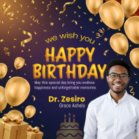 Purple Birthday Celebration Kvadrat Template