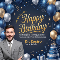 Morado Birthday Greeting Carré Template