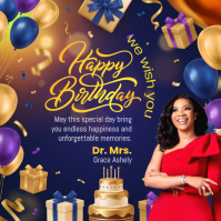 Purple Birthday Celebration Quadrat Template