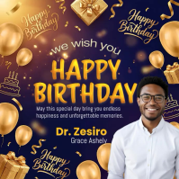Morado Birthday Celebration Quadrat Template