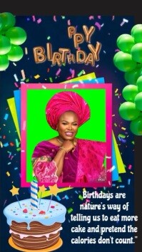 Purple Joyful Birthday Frame Youtube Short template