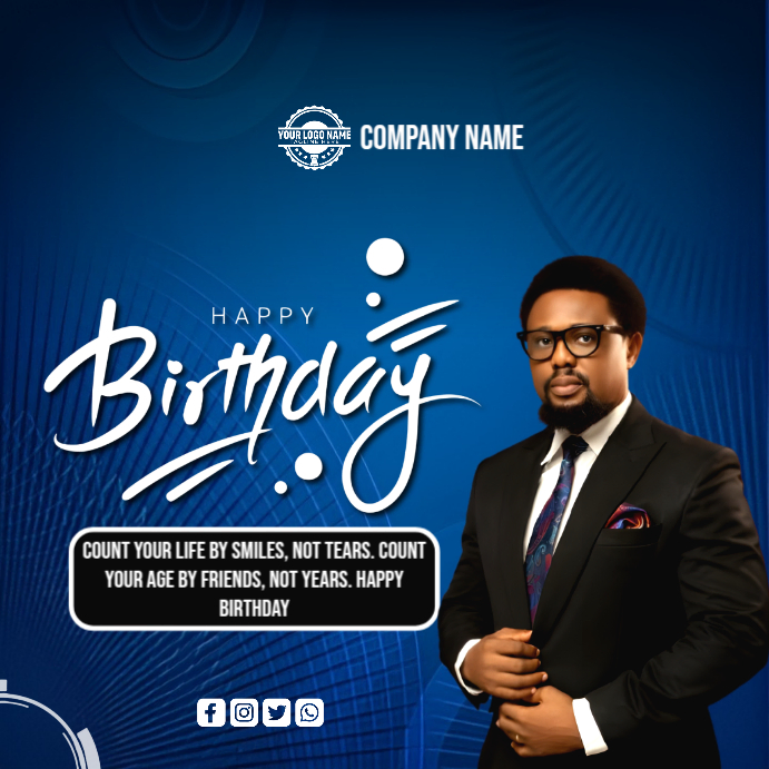 Purple Joyful Birthday Square (1:1) template