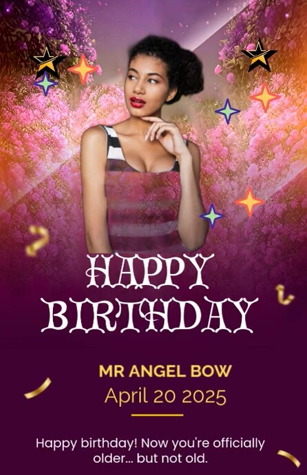 Purple Joyful Birthday Tabloid template