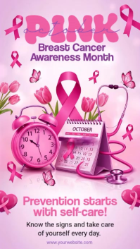 Purple Breast Cancer Awareness Instagram Story Template