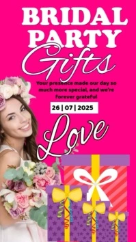 Purple Joyful Bridal Party Gifts Instagram Reel template