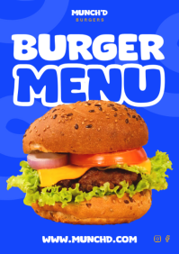 Purple Burger Menu A4 Template - Page 1