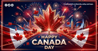Purple Joyful Canada Day Celebration Facebook Shared Image Video template