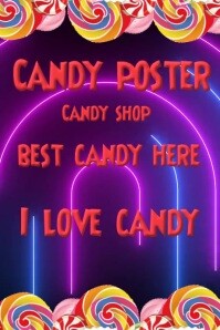 Purple Joyful Candy Poster Poster template