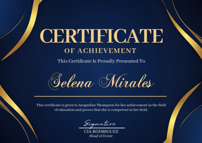 Purple Joyful Certificate Of Achievement A4 Template | PosterMyWall