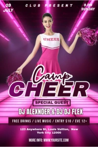 Purple Joyful Cheer Camp Poster template