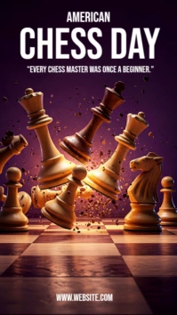 Purple Joyful Chess Day Instagram Story template