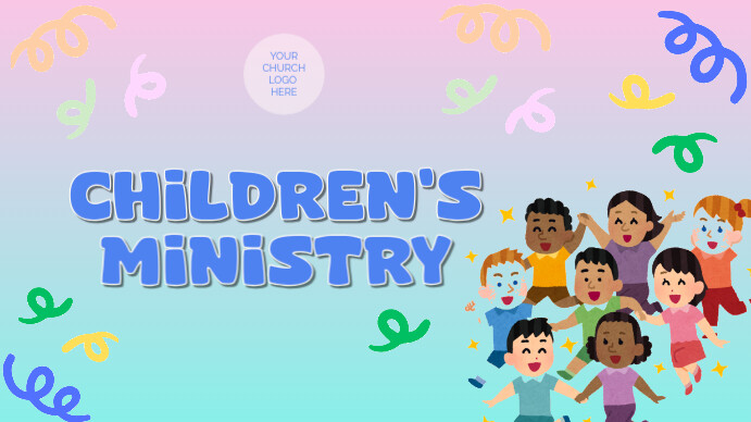 Purple Joyful Chiildren's Ministry Digital Display (16:9) template