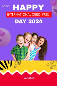 Purple Joyful Child Free Day Pinterest Graphi template