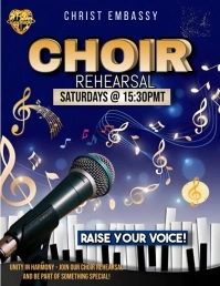 Purple Joyful Choir Rehearsal  Flyer (us Lett template