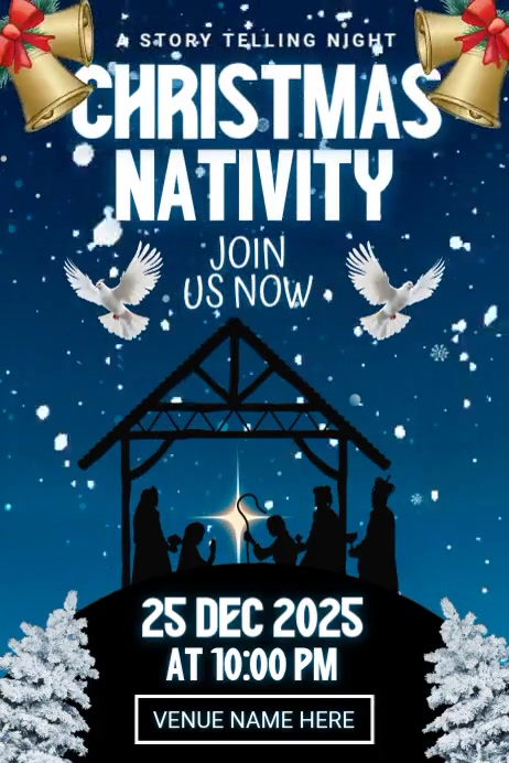 Copy of Purple Joyful Christmas Nativity Night Poster | PosterMyWall