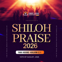 Purple Joyful Church Event Instagram Post Instagram-opslag template