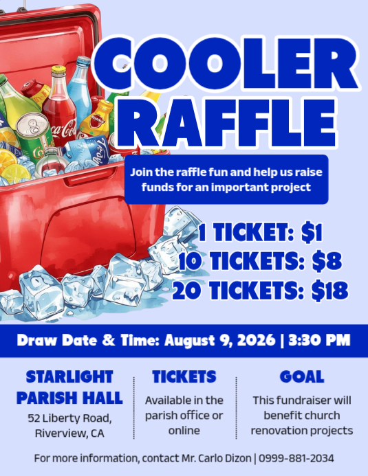 Church Fundraiser Raffle Flyers Template | PosterMyWall