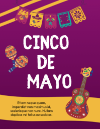 Purple Joyful Cinco de Mayo Celebration Flyer template