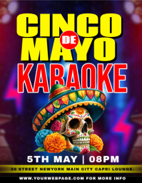 Ungu Cinco de Mayo Karaoke Event Ulotka Template
