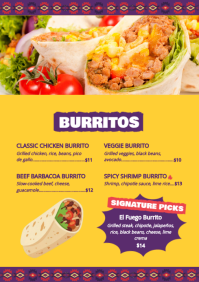 Purple Cinco de Mayo Menu A4 Template - Page 2