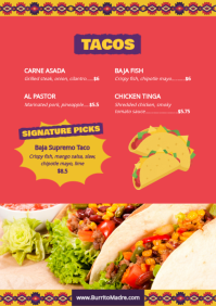 Purple Cinco de Mayo Menu A4 Template - Page 3