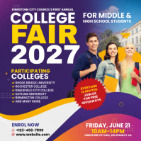 Paars College Fair Instagram-opslag Template