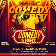 Purple Joyful Comedy Night Show Instagram Pos template