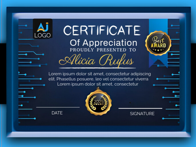 Purple Joyful Company Certificate Of Appreciation Template Presentation ...