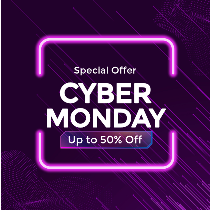 Purple Joyful Cyber Monday Instagram Post Template | PosterMyWall