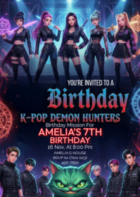 Purple Joyful Demon Hunters Theme A6 template