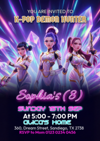 Purple Joyful  Demon Hunters Theme A6 template