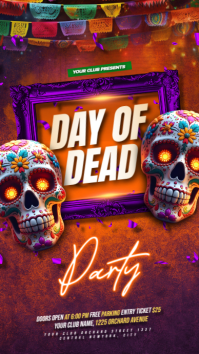 Purple Joyful Dia De Los Muertos Ins Instagram Story template