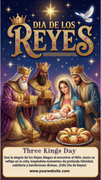 Purple Joyful  Dia De Los Reyes Instagram Story template