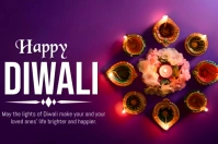 Purple Joyful Diwali Label template