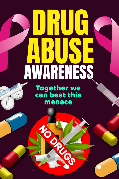 Purple Joyful Drug Abuse Awareness Poster Template PosterMyWall Purple Joyful Drug Abuse Awareness Poster Template PosterMyWall