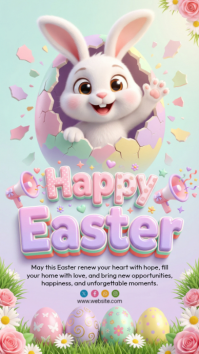 Purple Joyful Easter Celebration Instagram Story template