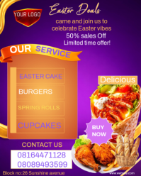 Purple Joyful Easter Food Deals Instagram Portrait template