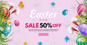 Purple Joyful Easter Sale Facebook Eent Cover template