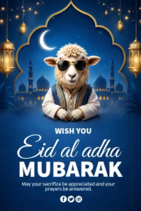 สีม่วง Eid al-Adha Celebration Póster Template