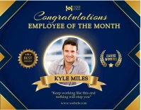 Purple Joyful Employee Of The Month  Poster/wallboard template