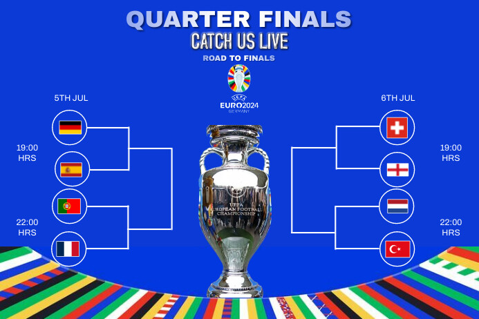 Purple Joyful Euro 2024 Quarter Finals Fixtur Template | PosterMyWall