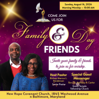 Purple Joyful Family and Friends Day Instagram Post template
