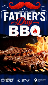 Пурпурный Father's Day BBQ Instagram Story Template