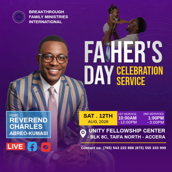 Father's Day Celebration Service Template | PosterMyWall