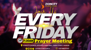 Purple Joyful Friday Prayer Meeting Twitter P template